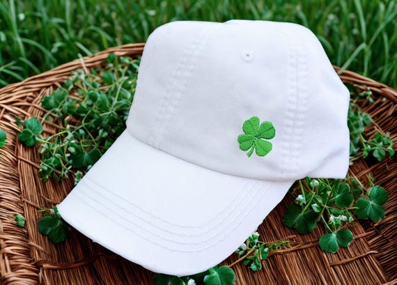 Embroidered Shamrock Four Leaf Clover Baseball Cap: Women