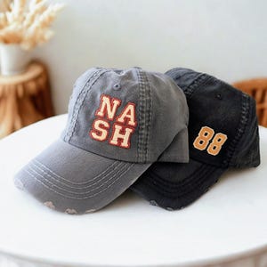 Letters or Numbers Hat Baseball Cap, Embroidered Abbreviation Airport Code Jersey Team + Gift