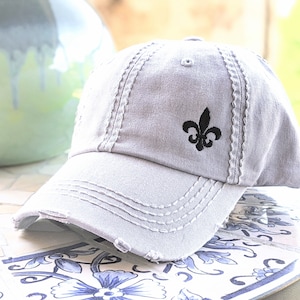 Women&#39;s Fleur De Lis Hat, Hat with Fleur De Lis, Fleur De Lis Birthday Gift, Fleur De Lis Christmas Gift, Fleur De Lis Clothes, Fleur De Lis