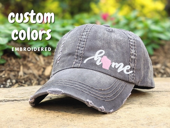 Amazon Custom Design Baseball Hats Women's Wisconsin Home Hat