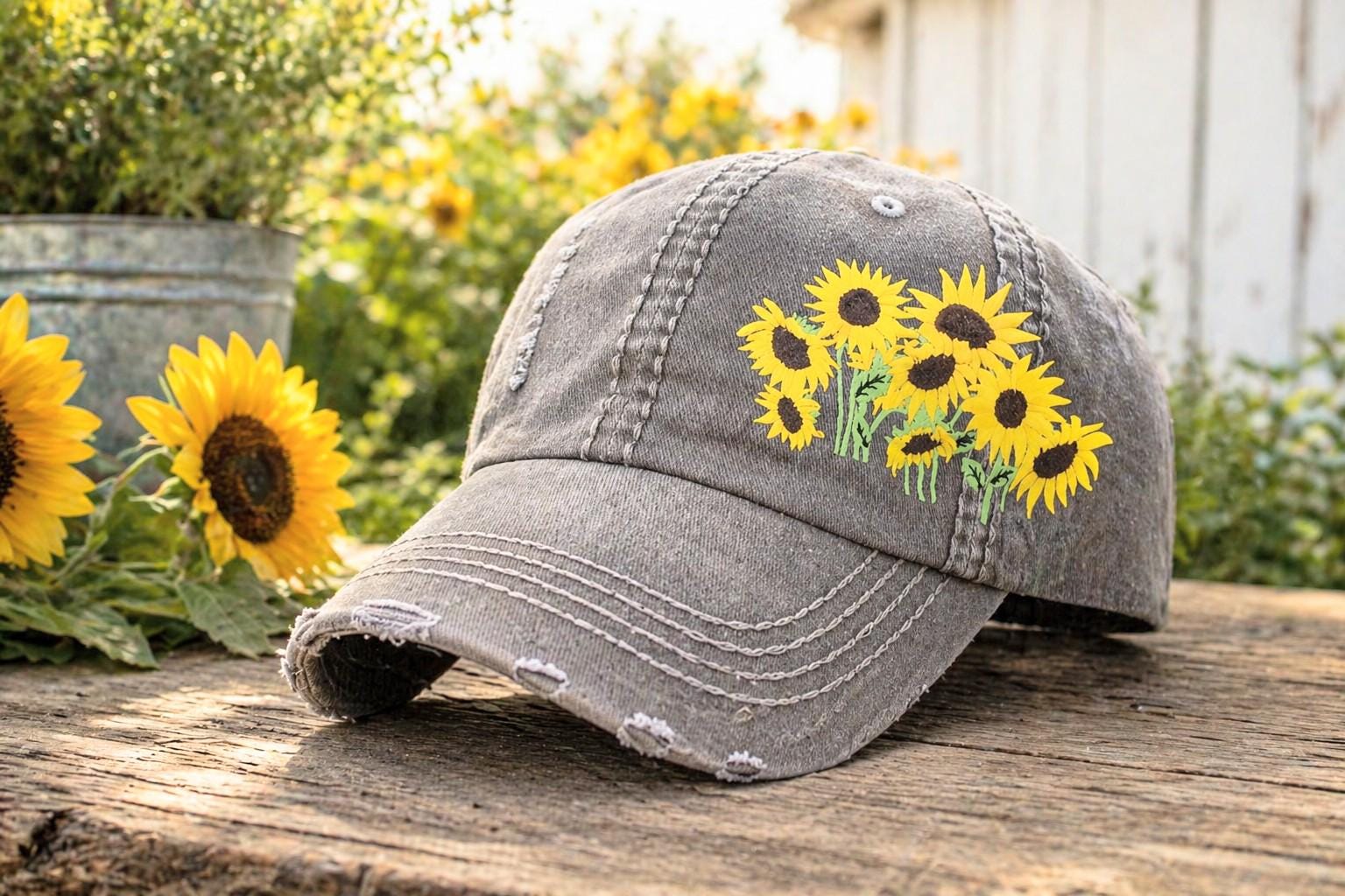 Custom wool sunflower hat ? The sweetest sunflower crochet baby hat and booties! main image 4