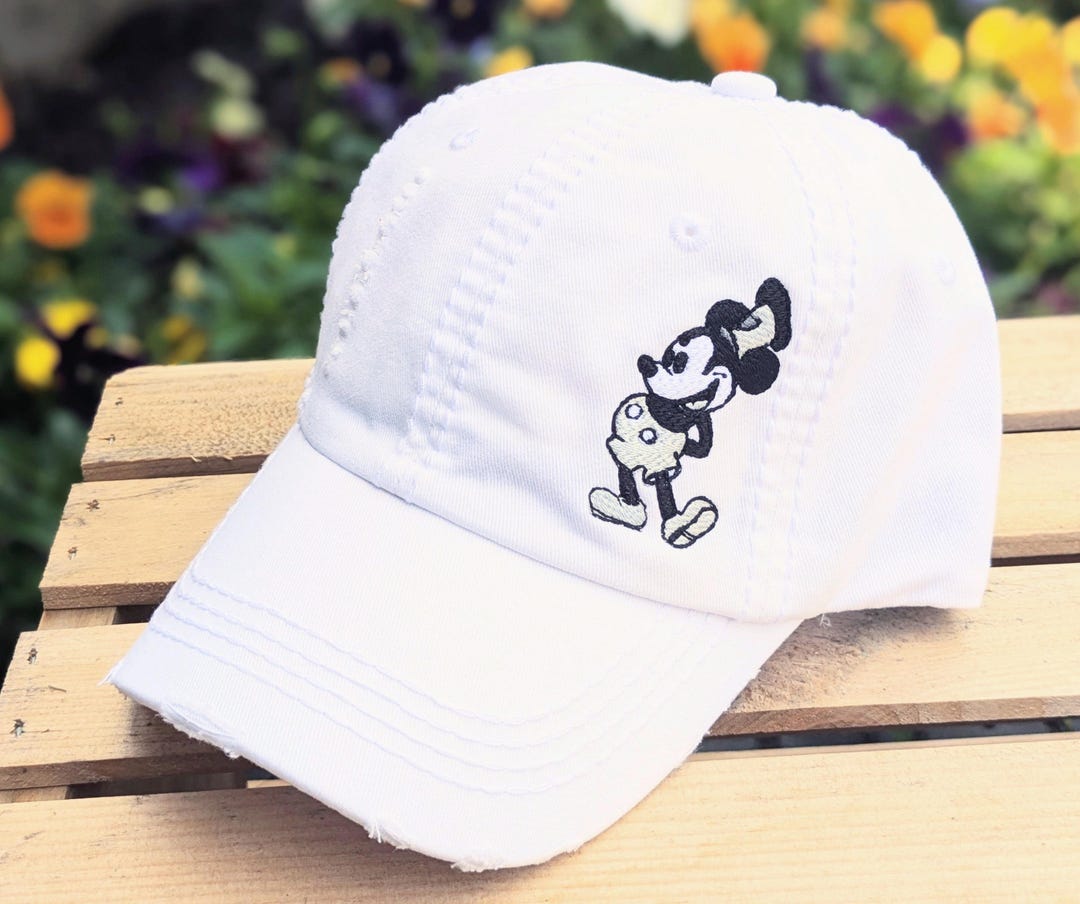 Disney White Hat with Mickey Mouse Embroidery Disney Collections Etc Classic Embroidered Mickey Mouse  main image 2