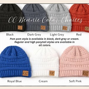 Thin Blue Line Beanie, Flag Heart Optional Badge Number, LEO Wife Mom, Winter Hat imagem 5