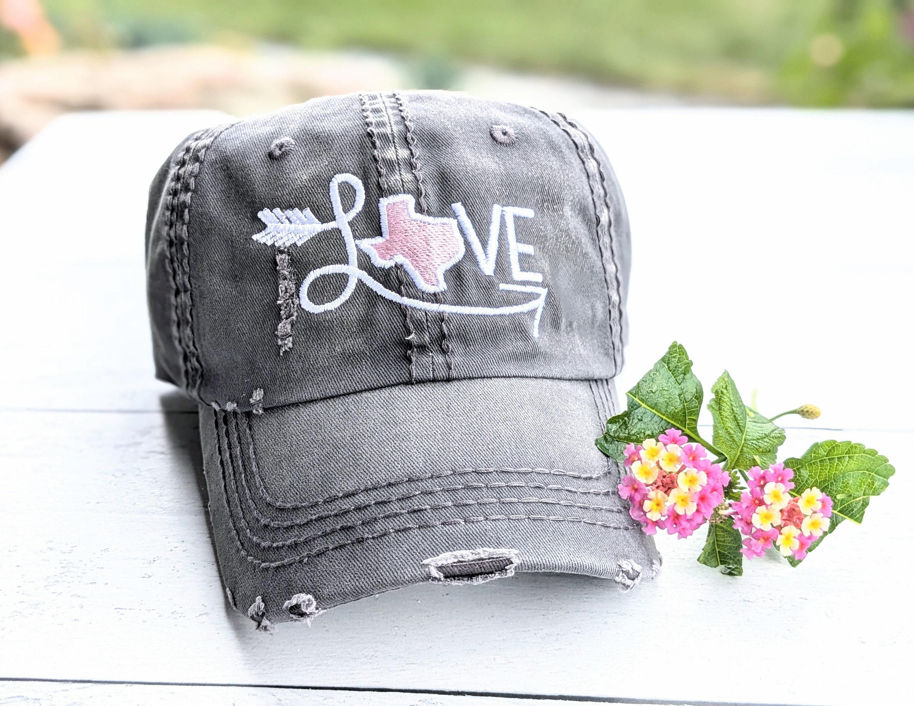 Lakegirl Embroidered Letters Logo Floral Distressed Strapback Women\'s Cap Hat LakeGirl Hat Cap Strap Back Adjustable Blue Adult  main image 2