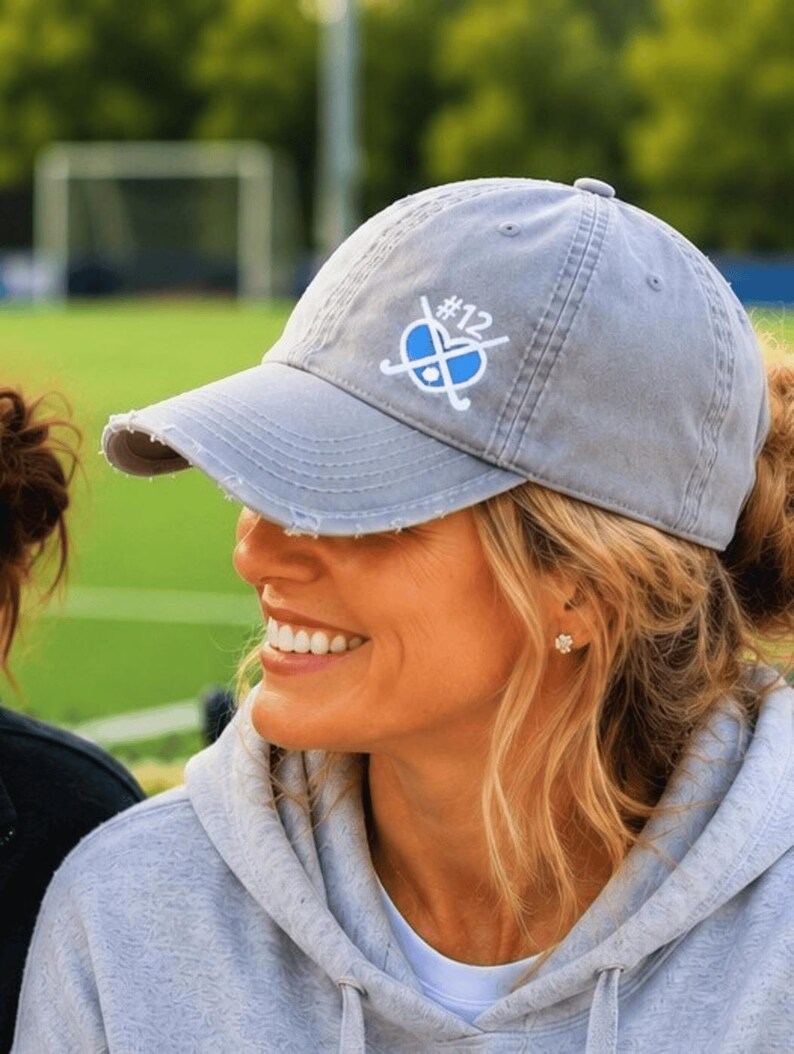 Embroidered Field Hockey Cap: Baseball Hat Personalized Number Text Name, Mom, Gift image 1