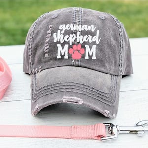 Gorra de mamá de pastor alemán: gorra de béisbol con estampado de pata de perro bordado, regalo de ropa
