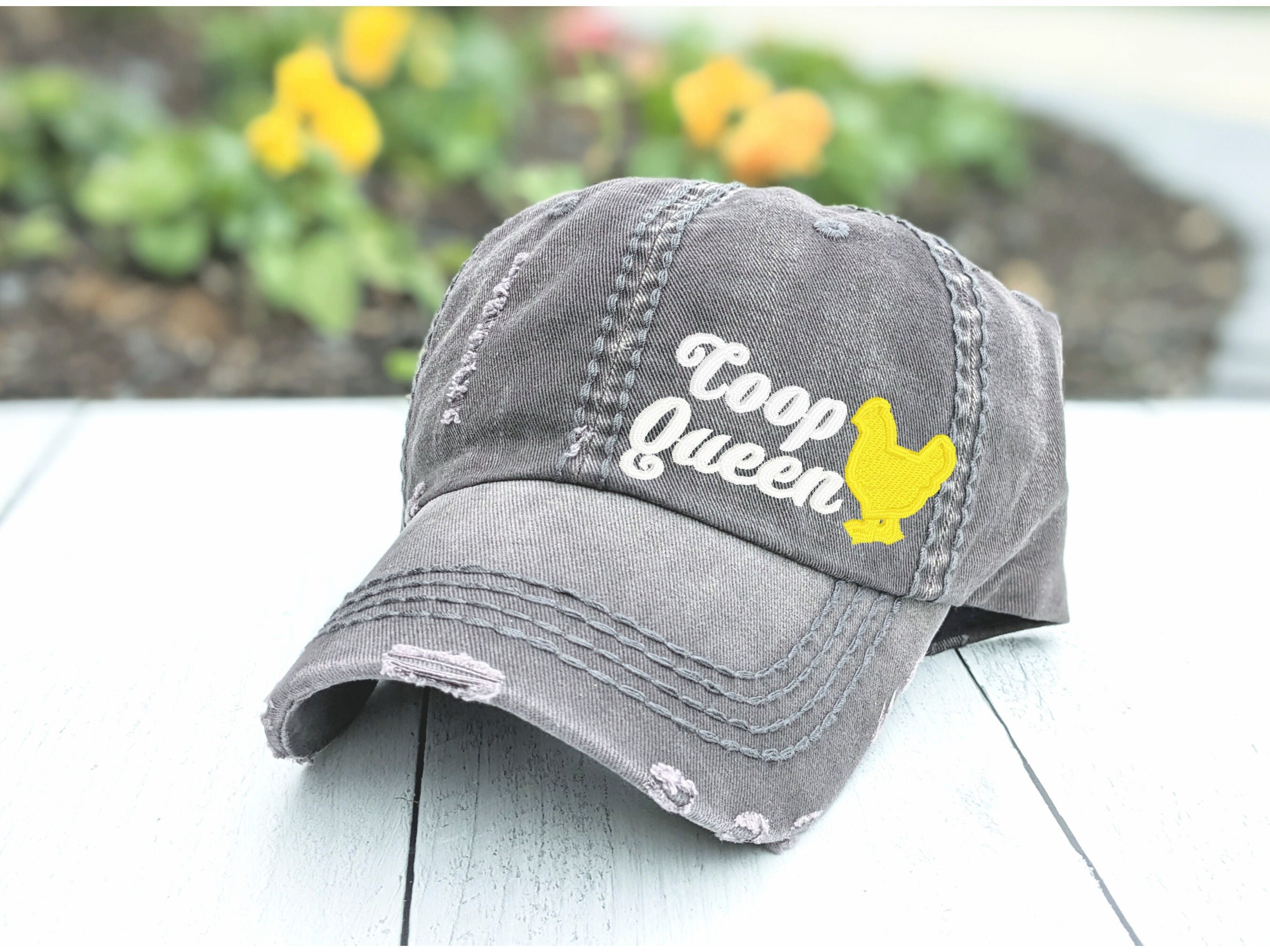 Coop Queen Chicken Hat, Embroidered Women