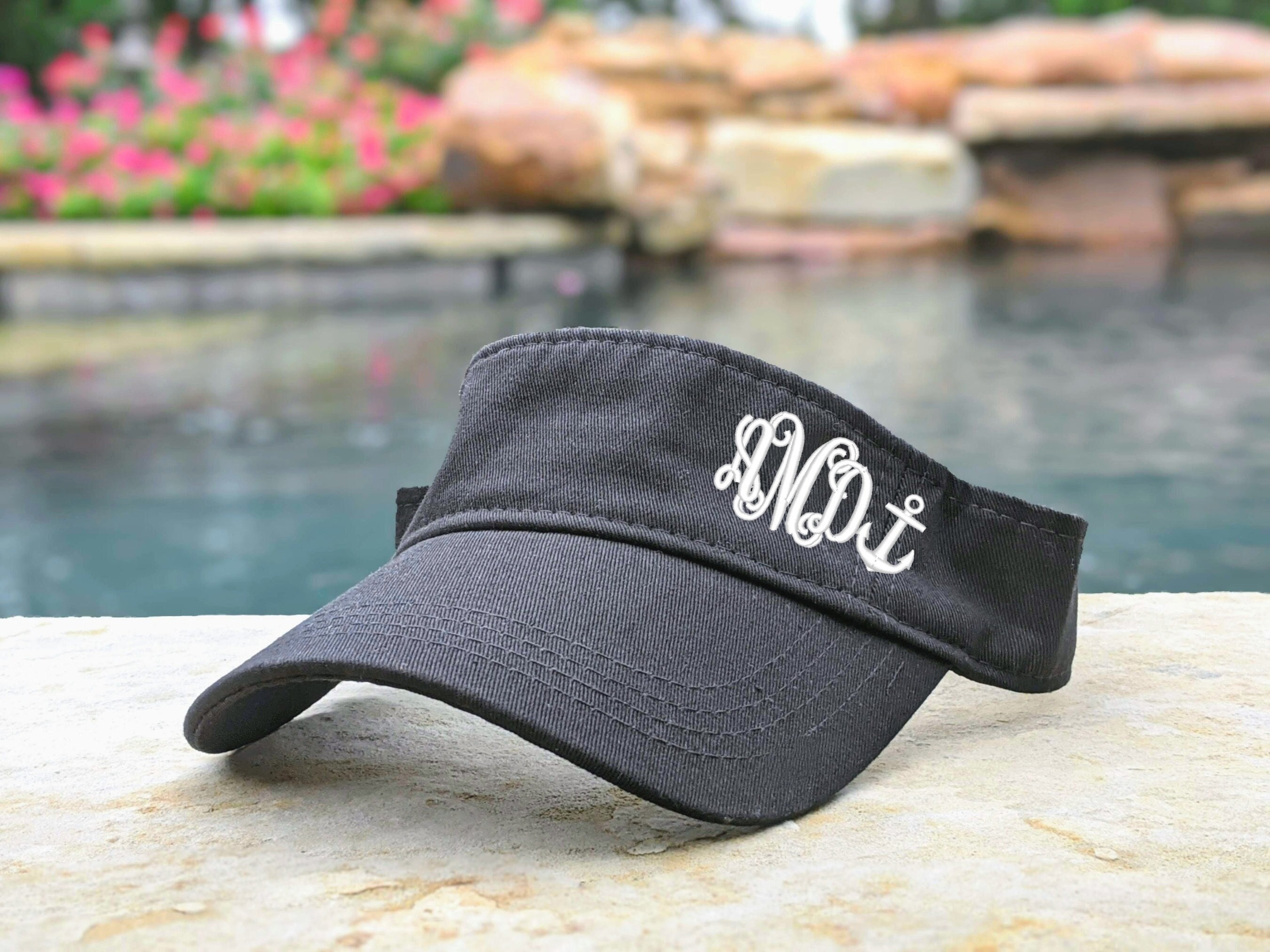 Women's Anchor Visor with Monogram Initials, Monogrammed Boat Lake Nautical Cruise Yacht Hat, Gift for New Boat Owner Wife Mom, Lake House