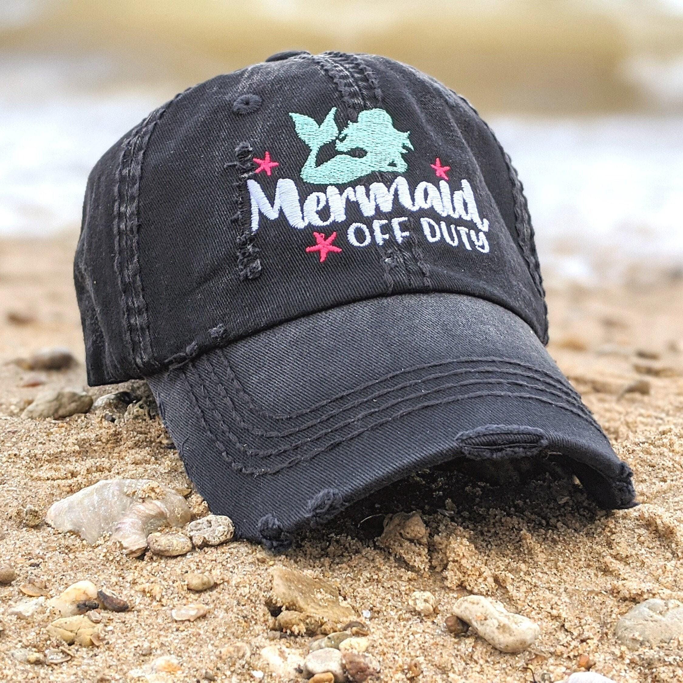 Women\'s Embroidery Adjustable Washed Distressed Casual Trucker Hat Mermaid Trucker Hat - Mermaid – Feather 4 Arrow main image 2