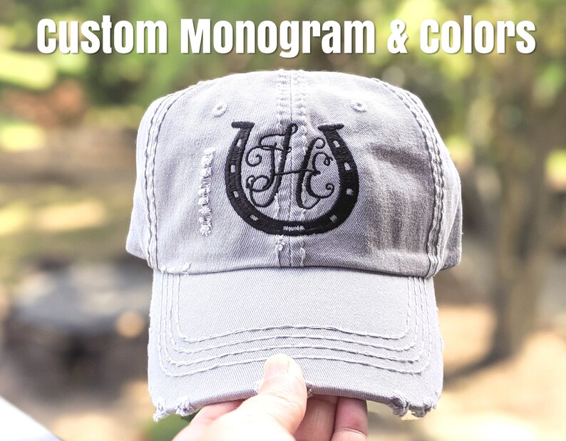 Monogrammed Horseshoe Hat Monogrammed Horse Hat Women's Etsy
