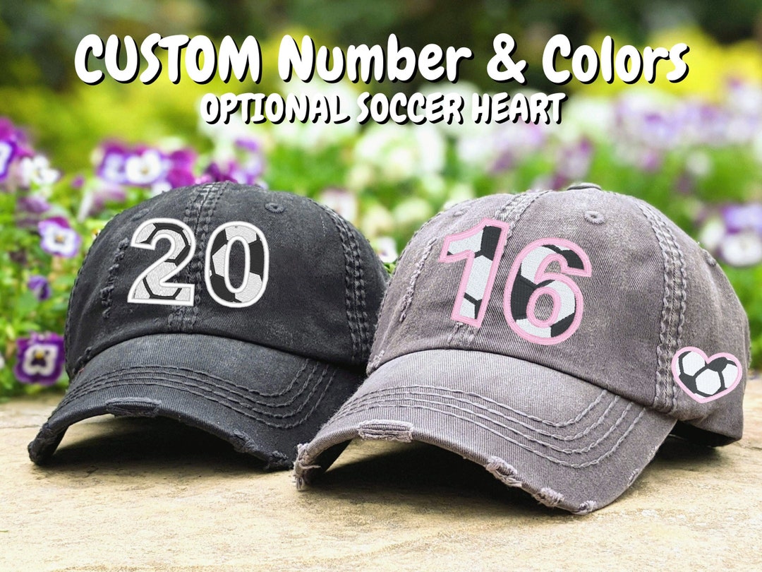Women's Soccer Mom Cap With Font Design Player Jersey Number, Optional