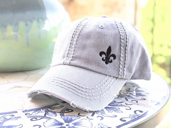 (W4)Breeze Y2K Women\'s Distressed Floral Embroidered Fleur-de-lis Adjustable Cap Waldeal Cute Daisy Flower Hats for Women, Birthday Gifts for  main image 3