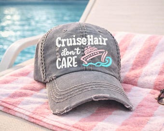 Cruise Hair Don't Care Baseball Cap: Women's Hat, Gift Clothing Present