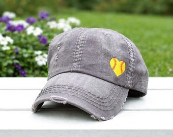Softball hat, embroidered baseball cap women's, for mom player team, optional name number gift