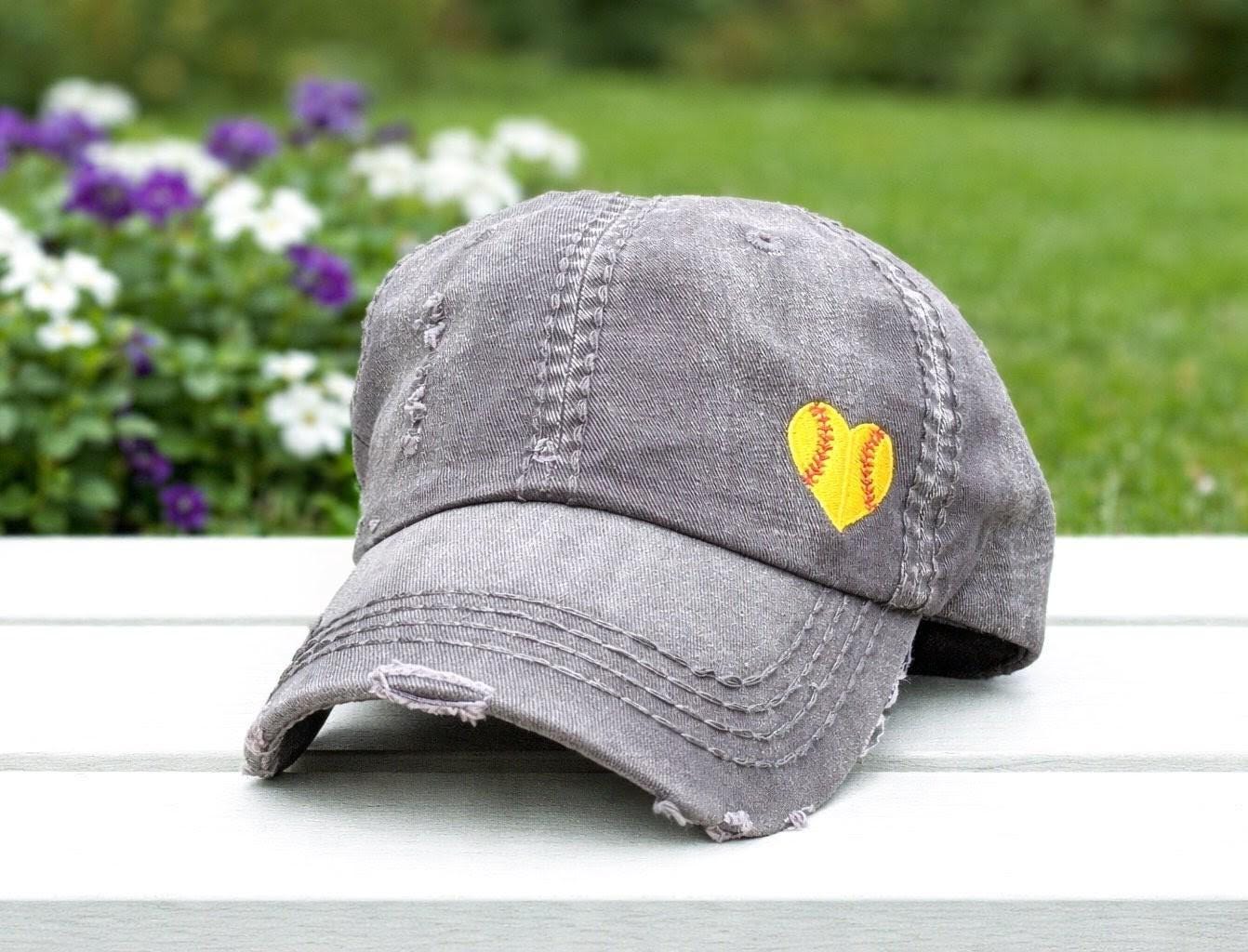 Softball Hat, Embroidered Baseball Cap Women display picture 1