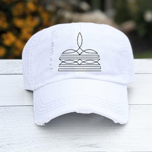Embroidered Cowboy Boot Stitch Baseball Cap: Women's Distressed Western Hat