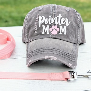 Pointer Dog Mom Hat: Women's Embroidered Paw Print Baseball Cap, Gift Present Clothing