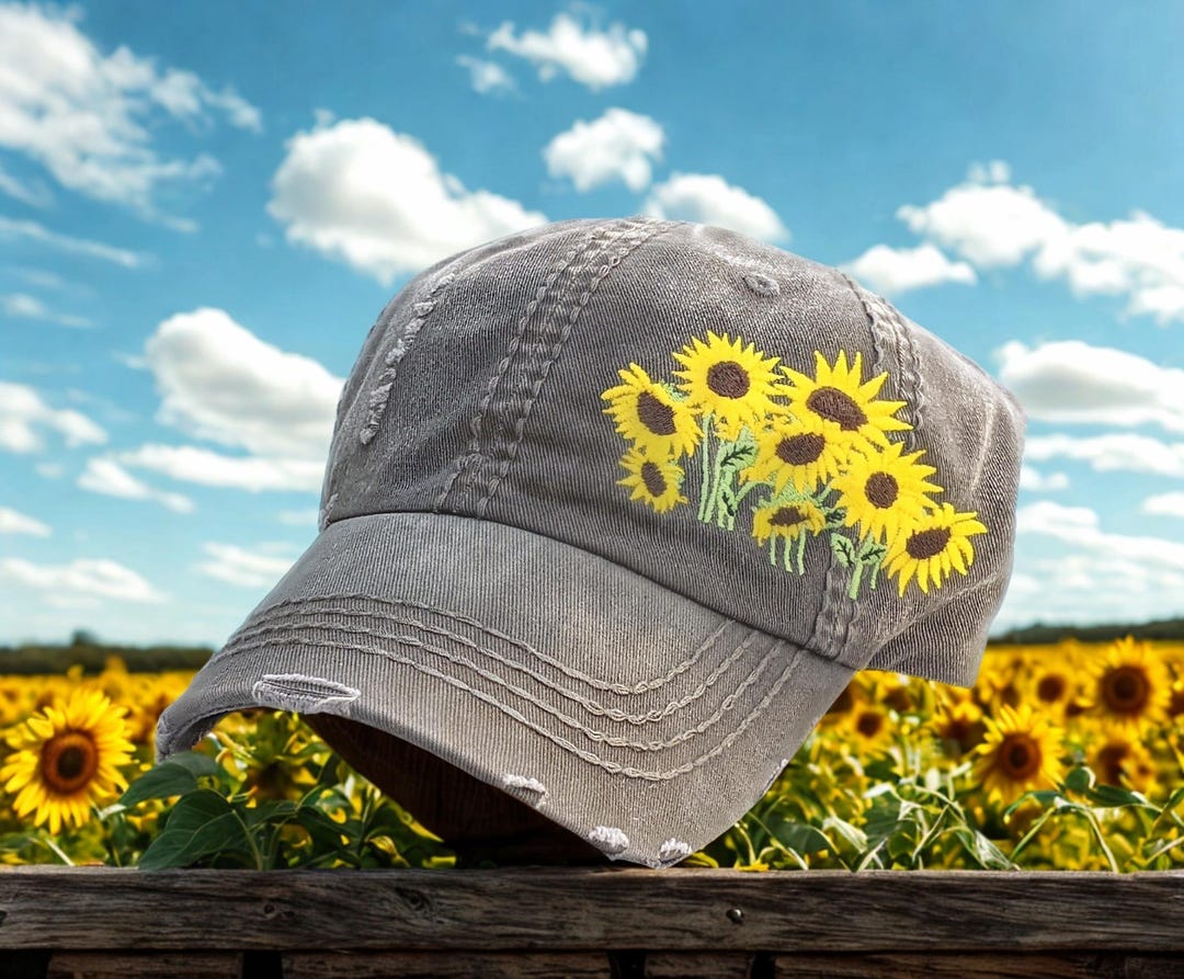 LOKIDVE Women's Sunflower Baseball Cap – Adjustable 'You Are My Sunshine' Dad Hat, Black - View #9