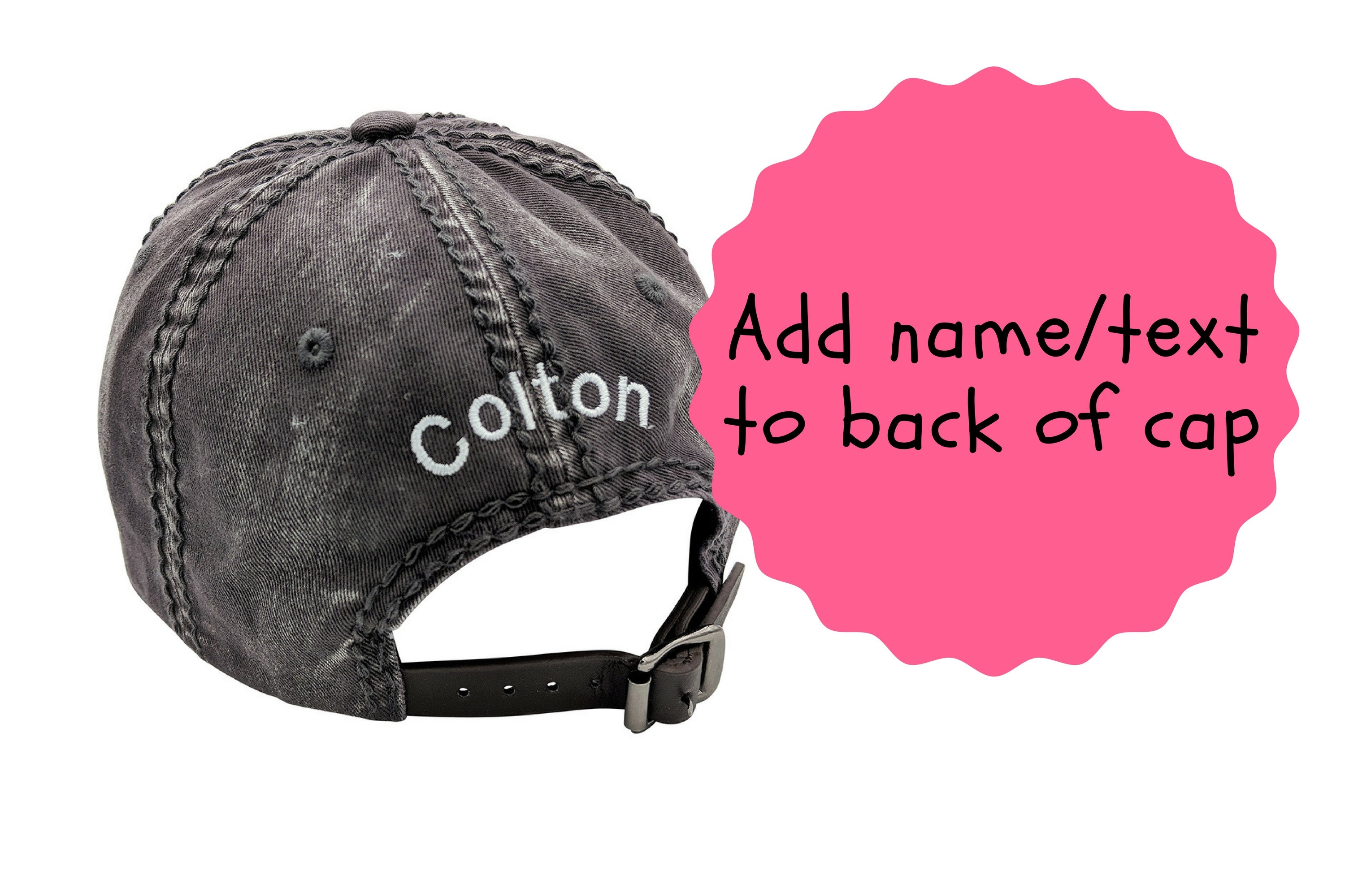 Add Name or Text to Back or Side of Baseball Cap Back of Hat -  UK