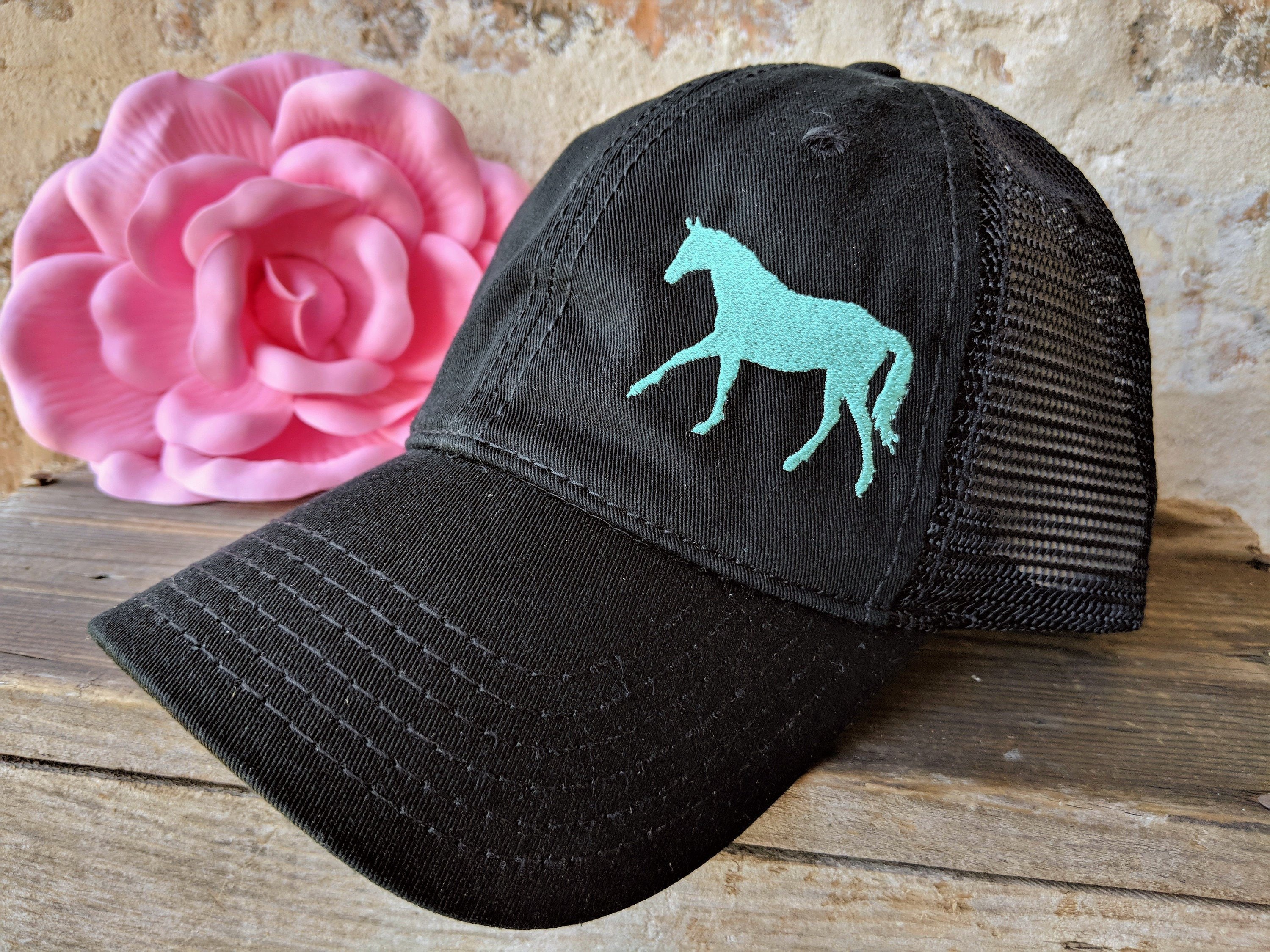 Horse High Ponytail Cap Horse Baseball Cap Women's Horse Etsy