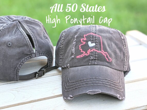 High Ponytail Cap Messy Bun Hat | Etsy 