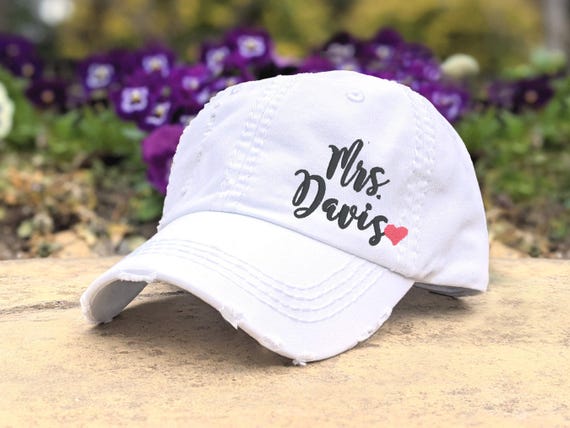 Mrs. Embroidered Baseball Cap: Bridal Shower , White +  display picture 1
