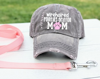 Wirehaired Pointing Griffon Mom Hat: Embroidered Baseball Cap, Personalized Gift Present Clothing