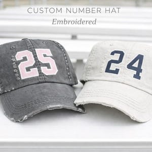 Sport number hat, custom baseball cap, team jersey varsity mom, football soccer lacrosse clothing