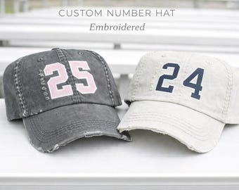 Sport number hat, baseball cap, team jersey varsity mom, football soccer lacrosse, gift clothing