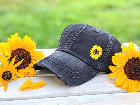 Waldeal Womens Sunflowers Baseball Cap Adjustable Distressed Vintage Summer Dad Hat 