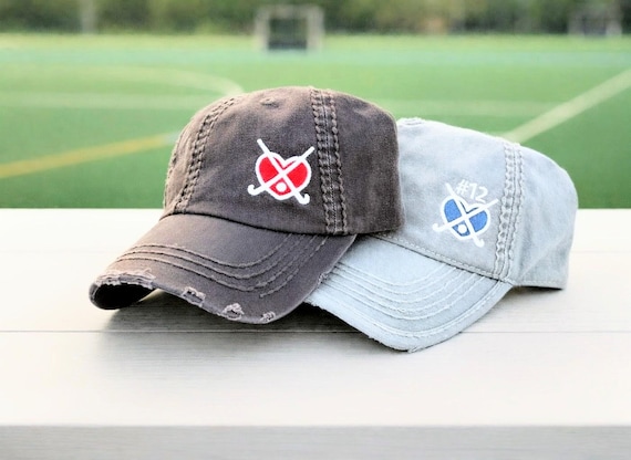 Embroidered Field Hockey Cap: Baseball Hat Personalized Number Text Name, Mom, Gift