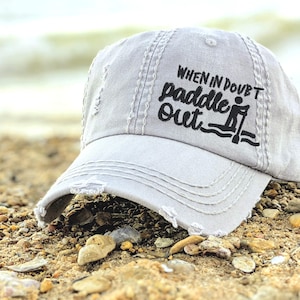 Paddleboarding Hat SUP: Embroidered Baseball Cap, When in Doubt Paddle Out, Gift Clothing