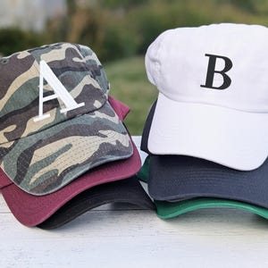 Monogram Baseball Cap: Embroidered Single Letter Initial Hat, Sorority Bridesmaids + Gift
