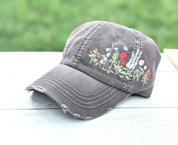 Buy Women's Flower Hat, Floral Baseball Cap, Hat With Lots of Flowers,  Flower Garden Gift, Wildflower Hat, Gardening Hat, Gardening Gifts Mom  Online in India 