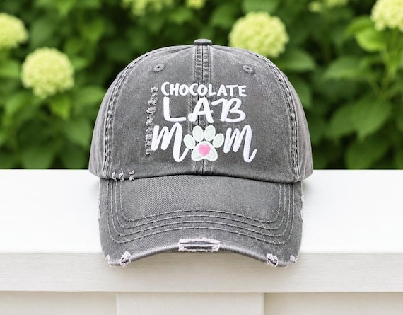 Chocolate Lab Mom or Dog Mama Hat: Labrador Retriever Baseball Cap, Gift Present Clothing