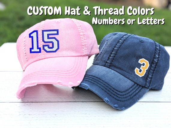 Women's Sport Hat, Custom Number Hat, Custom Letter Hat, Women's Hat With  Number, Hat With Player Number, Varsity Letter Hat, Player Hat 