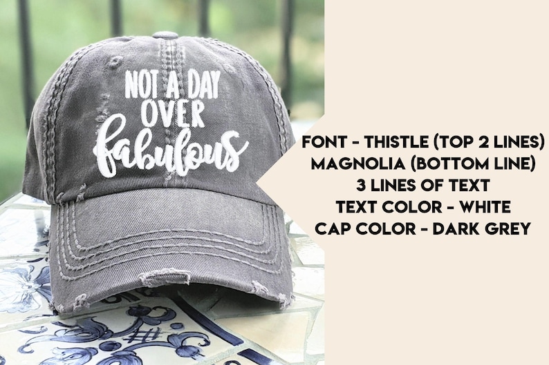 Women's custom text hat, embroidered name baseball cap, choose font trip beach lake cruise imagen 9