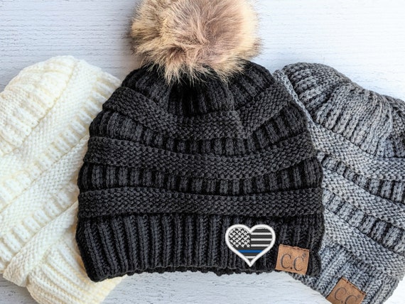 thin blue line beanie hat