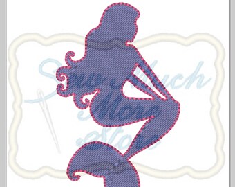 Mini Mermaid Fill - 2.1 x 3.8 inch - Machine Embroidery File | under the sea | summer | water | mermaids | fill stitch | water | princess