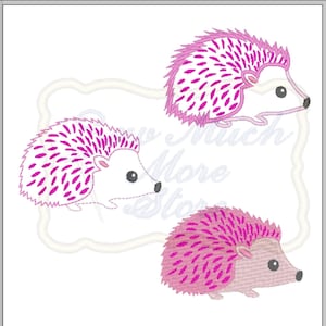 3 Pack Pink Hedgehog 3.5 inch Machine Embroidery File - Lilly Bimble Original Design | woodland | animal | cute | applique | felt applique