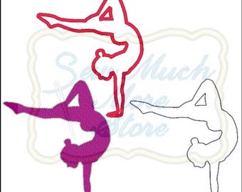 3 Pack - 3 Inch Gymnast Embroidery Files - 3 inch - Applique - Fill - Outline - Felt Applique - Machine Embroidery Files