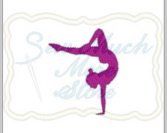 Gymnast Fill Stitch Embroidery File - 2 INCH - Machine Embroidery File | athletic | figure | balance | pose | gymastics