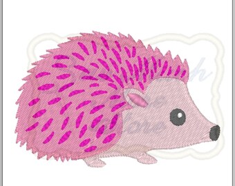 Pink Hedgehog Fill - 3.5 inch - Machine Embroidery File - Lilly Bimble Original Design | woodland | outside | animal | cute | filled stitch