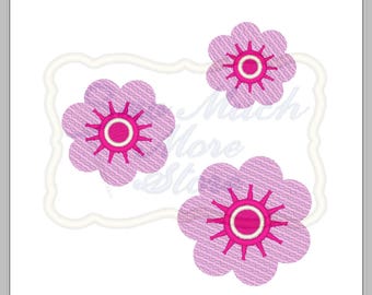 Flower - 3 pack - Machine Embroidery File - Lilly Bimble Original Design | woodland | nature | cute | fill stitch | plant | pedals | daisy