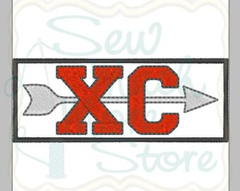 XC - Cross Country Embroidery File - 4 INCH - Machine Embroidery File - sports - running - arrow - CC - fill stitch