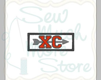 XC - Cross Country Embroidery File - 2 INCH - Machine Embroidery File - sports - running - arrow - CC - fill stitch