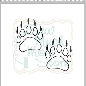 Bear Paw Prints Outline (Felt Applique) Embroidery File - 2.5 INCH - Machine Embroidery File - woods - woodland - animal, grizzlies, hunting
