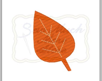 Leaf - 2.5 inch Machine Embroidery File - Lilly Bimble Original Design | woodland | nature | cute | fill stitch | plant | orange| teardrop