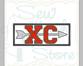 XC - Cross Country Embroidery File - 3 INCH - Machine Embroidery File - sports - running - arrow - CC - fill stitch