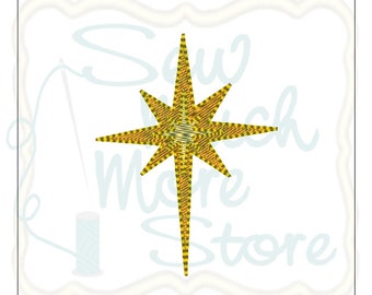 Bright Star - 3 inch Machine Embroidery File Instant Download - christmas star - 8 point star